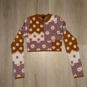 Floral Long Sleeve Crop Top | M/L